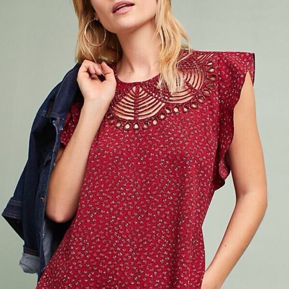 Anthropologie Ranna Gill Markie Flutter Sleeve Top